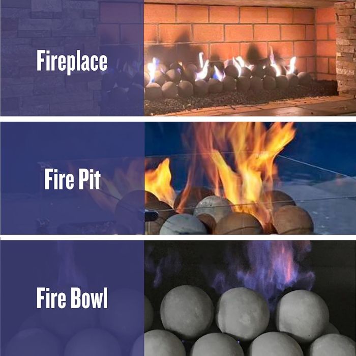 4″ Natural Lite Stone Fire Balls – Set of 6