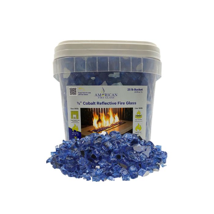 1/2″ Reflective Fire Glass | 25 lbs (Bucket)