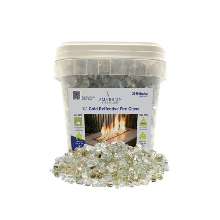 1/2″ Reflective Fire Glass | 25 lbs (Bucket)