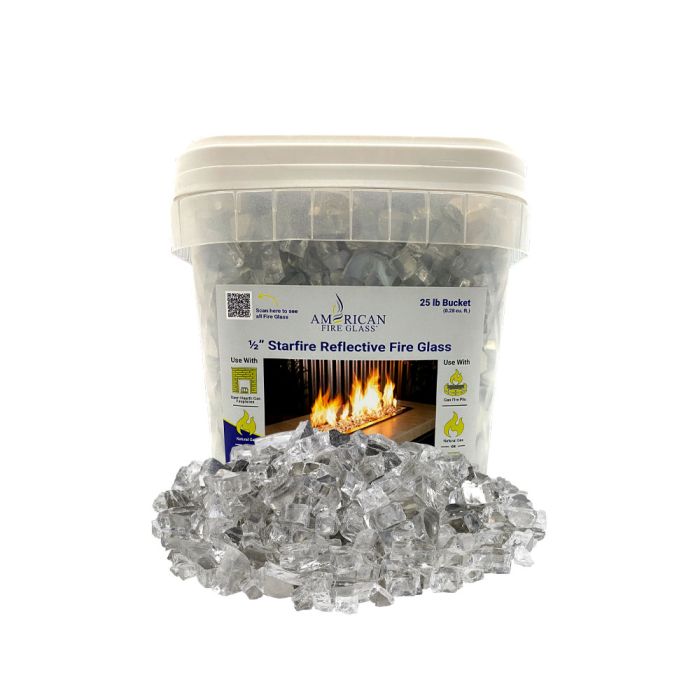 1/2″ Reflective Fire Glass | 25 lbs (Bucket)