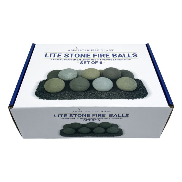 4″ Natural Lite Stone Fire Balls – Set of 6