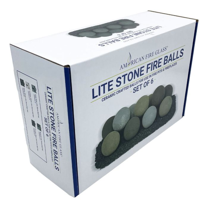 4″ Natural Lite Stone Fire Balls – Set of 6