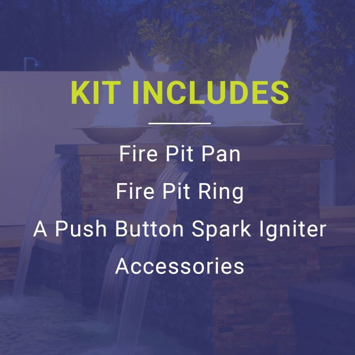 24″ Square Drop-In Pan with Spark Ignition Kit (18″ Fire Pit Ring) – Propane