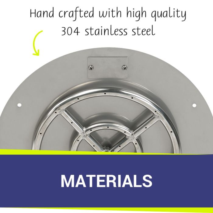 30″ Round Stainless Steel Flat Pan With 18″ Fire Ring