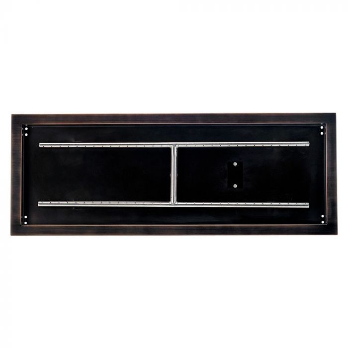 36″ x 12″ Rectangular Oil Rubbed Bronze Drop-In Pan with Spark Ignition Kit – Propane