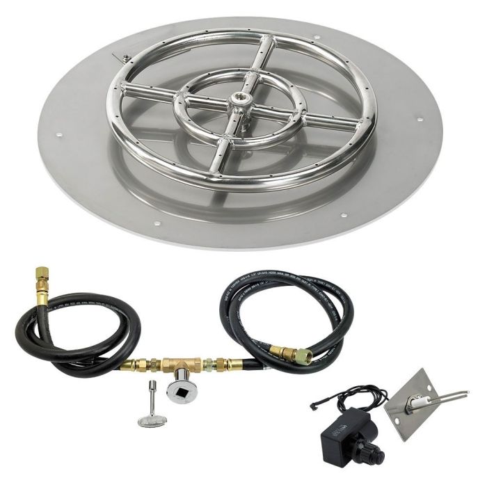 18″ Round Flat Pan with Spark Ignition Kit (12″ Ring) – Natural Gas