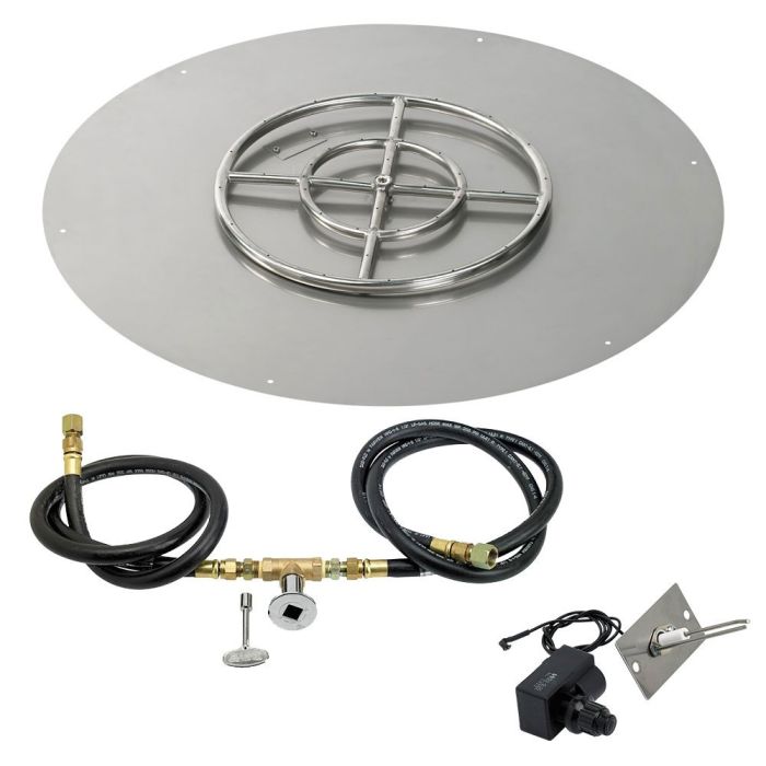 36″ Round Flat Pan with Spark Ignition Kit (18″ Ring) – Natural Gas