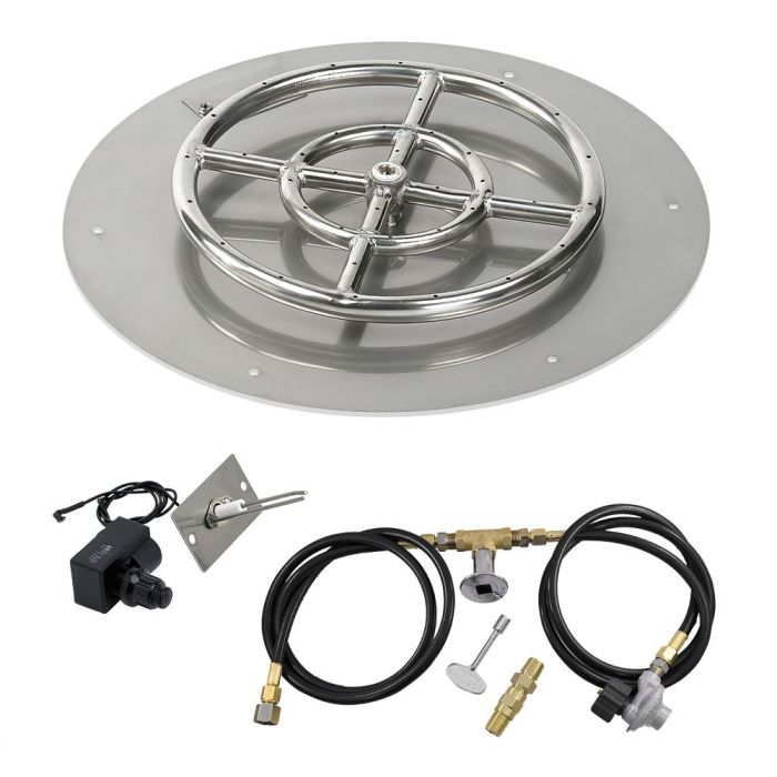 18″ Round Flat Pan with Spark Ignition Kit (12″ Ring) – Propane