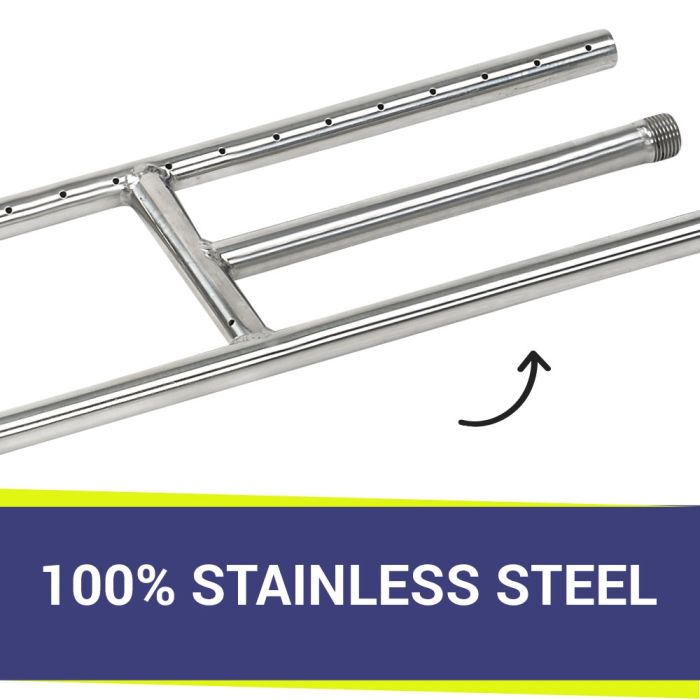 30″ x 6″ Stainless Steel H-Style Burner – Natural Gas