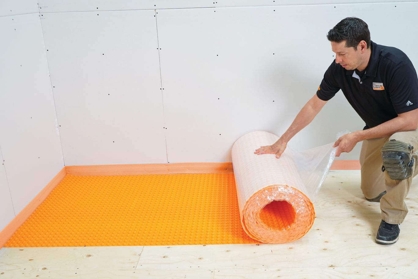 Peel & stick uncoupling membrane for floor warming
