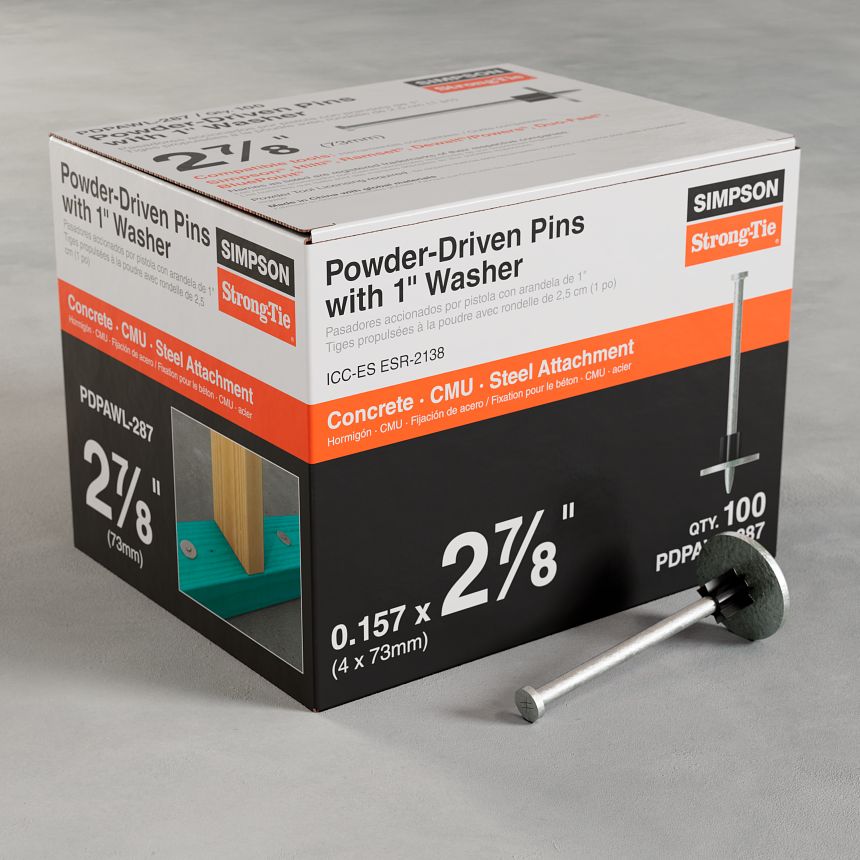 PDPAWL Powder-Driven Pin with 1″ Washer (PDPAWL-287)