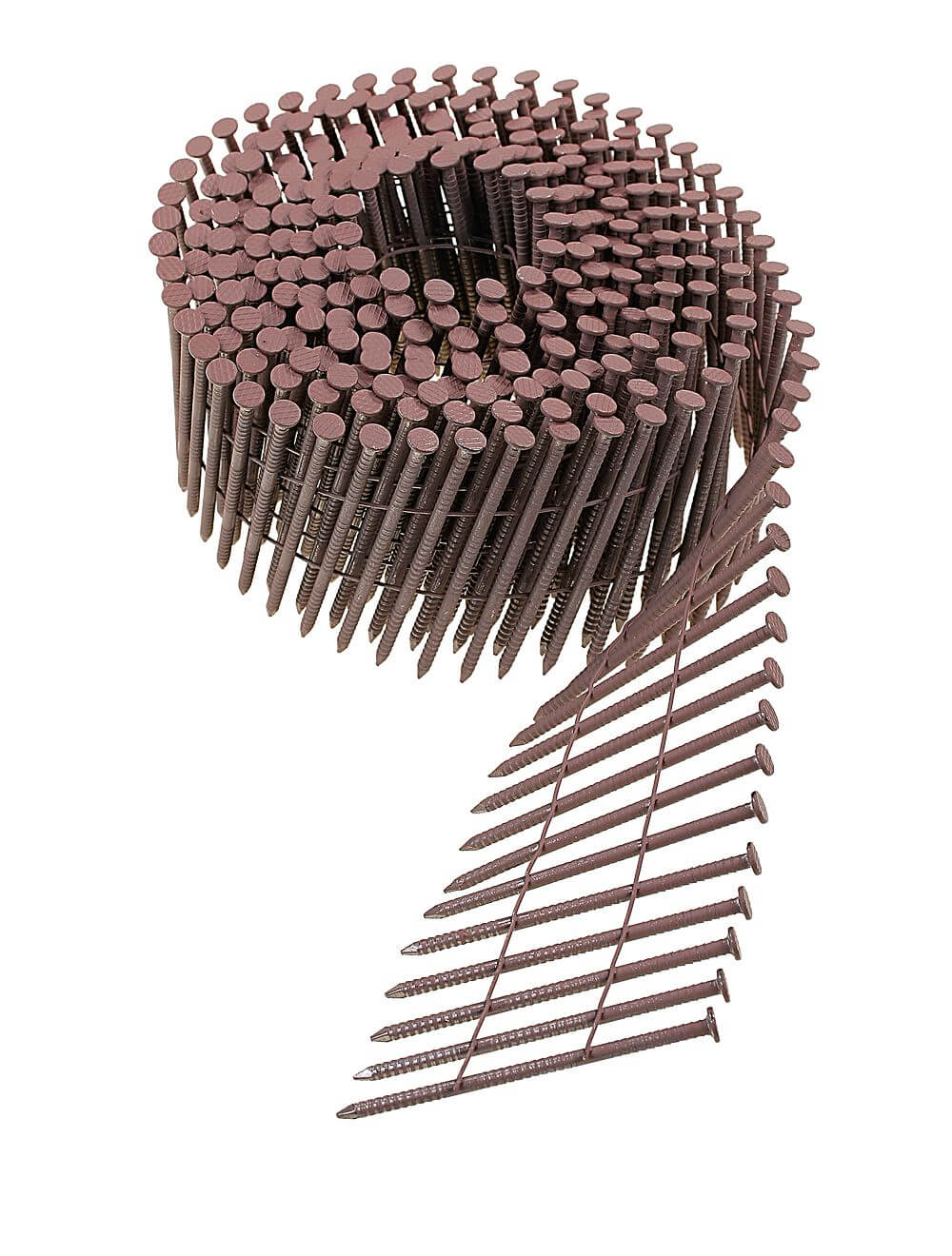 15° Wire Coil, Painted, Full Round Head, Ring-Shank Nail