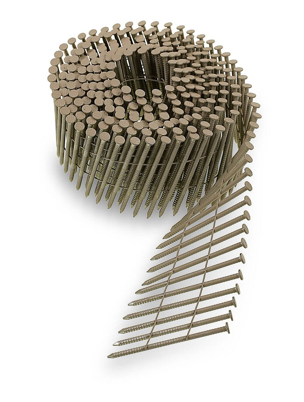 15° Wire Coil, Painted, Full Round Head, Ring-Shank Nail